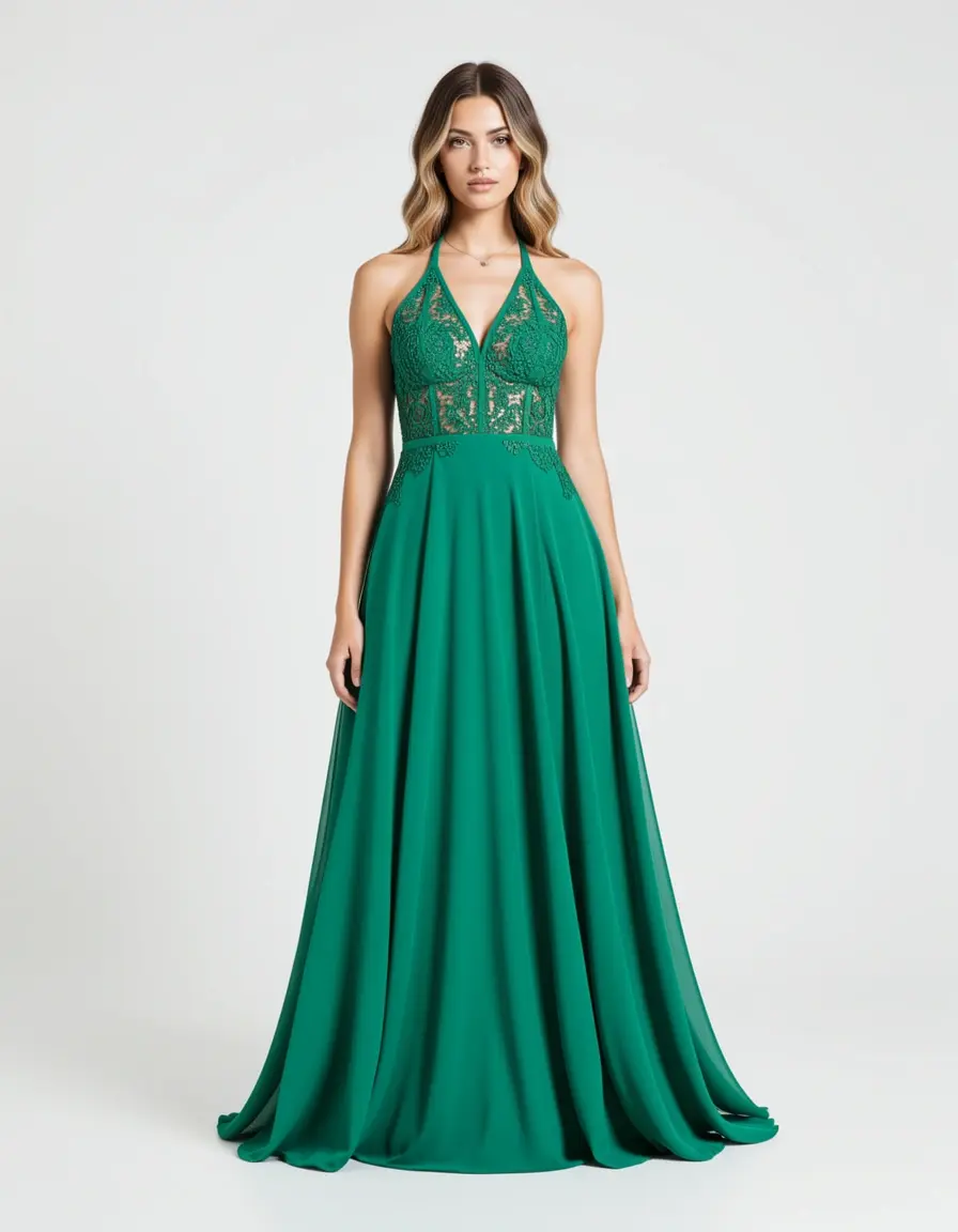 Emerald Green Cocktail Kleid grün