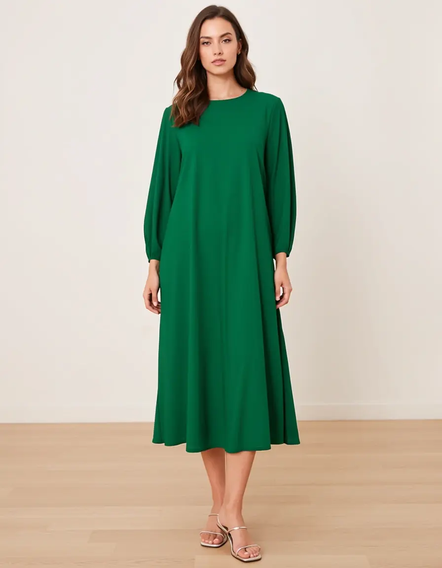 Forest Green Midi Kleid grün