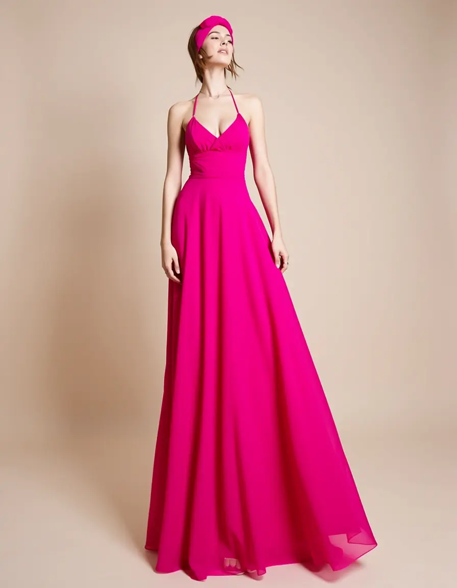 Vibrant fuchsia farbenes Cocktailkleid