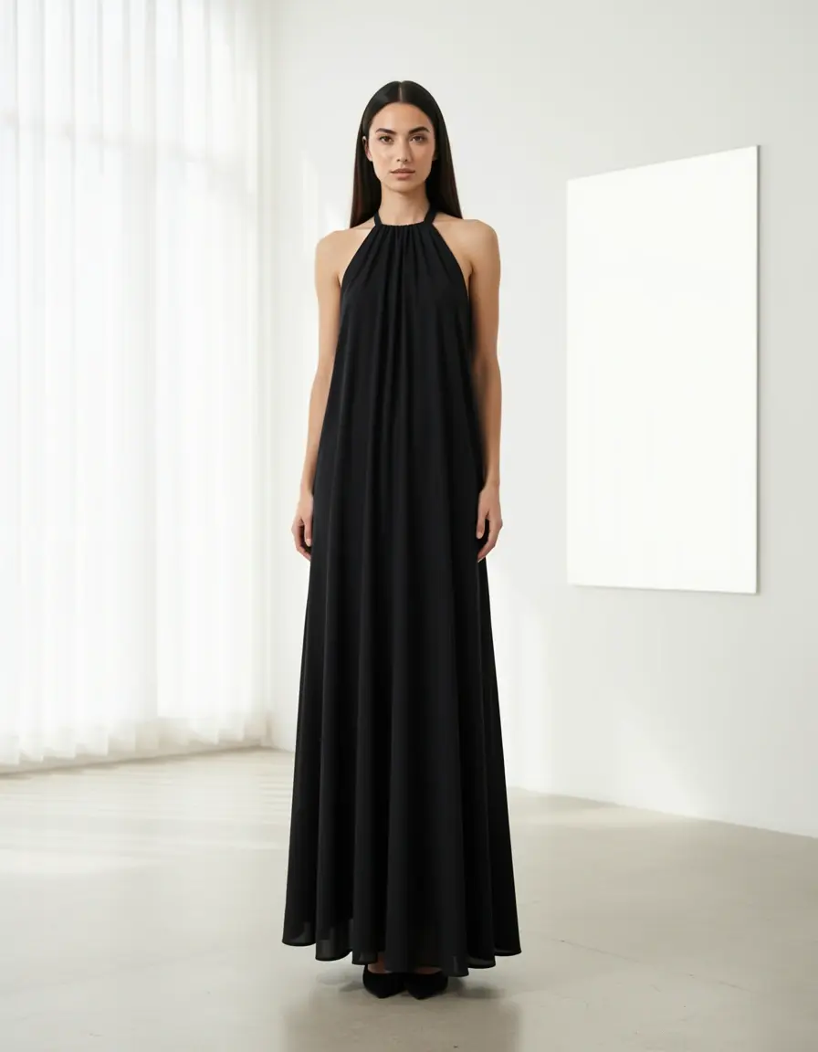 Long Halter Maxi Neckholder Kleid