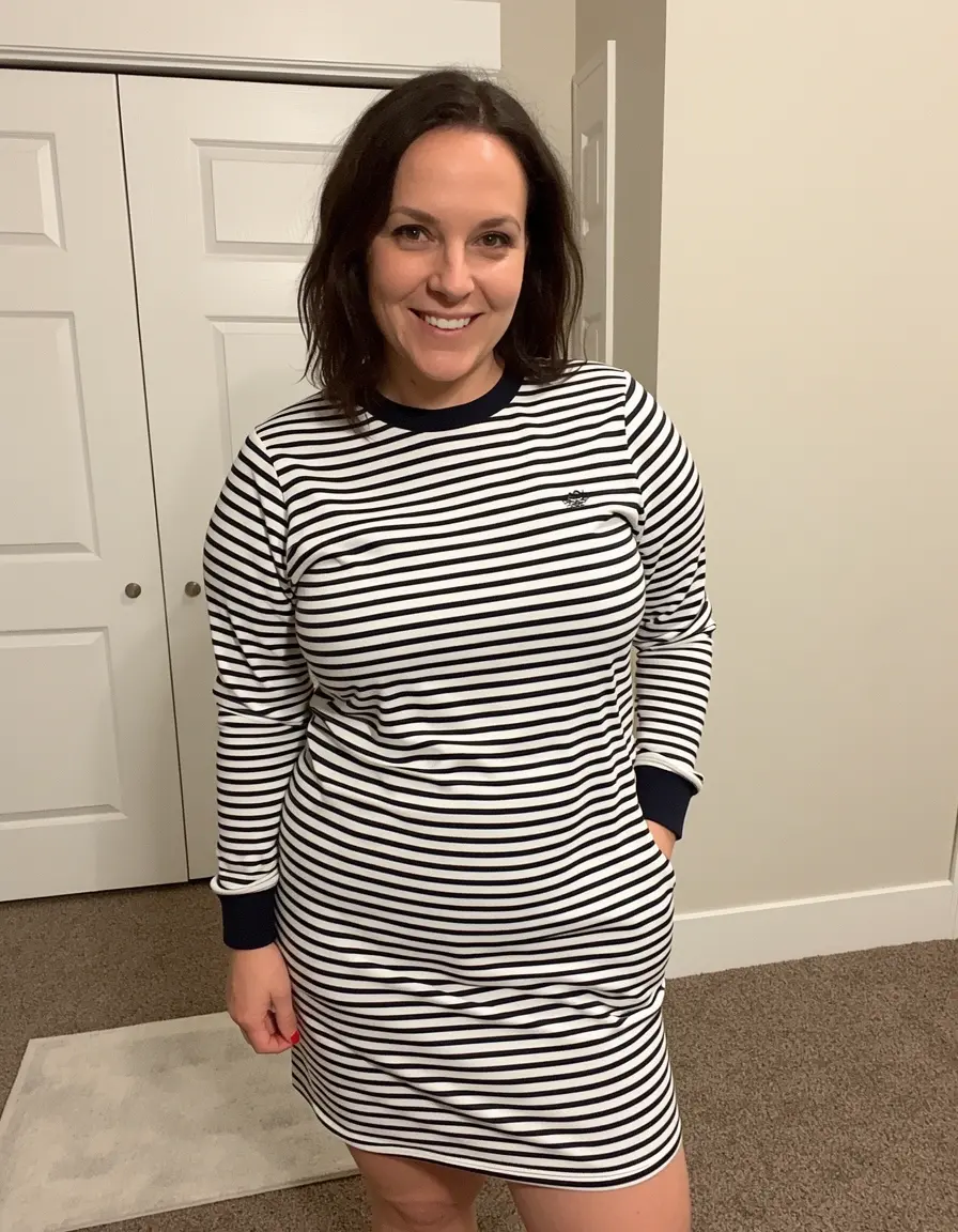 Gestreiftes Sweatkleid Damen maritim