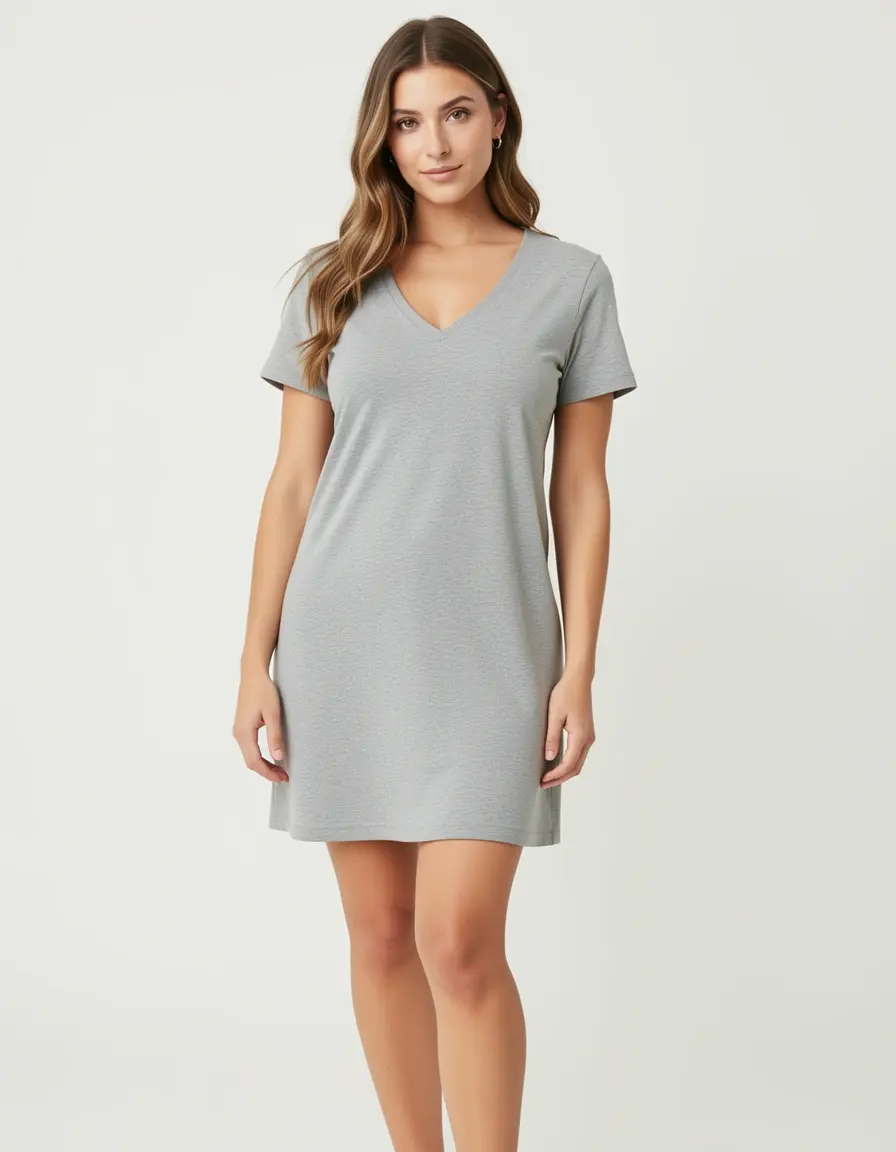 V-Neck T-Shirt Kleid für eine schöne Silhouette