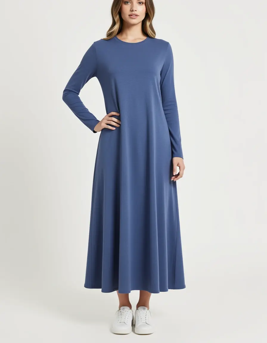 Langärmeliges T-Shirt Kleid für kühlere Tage