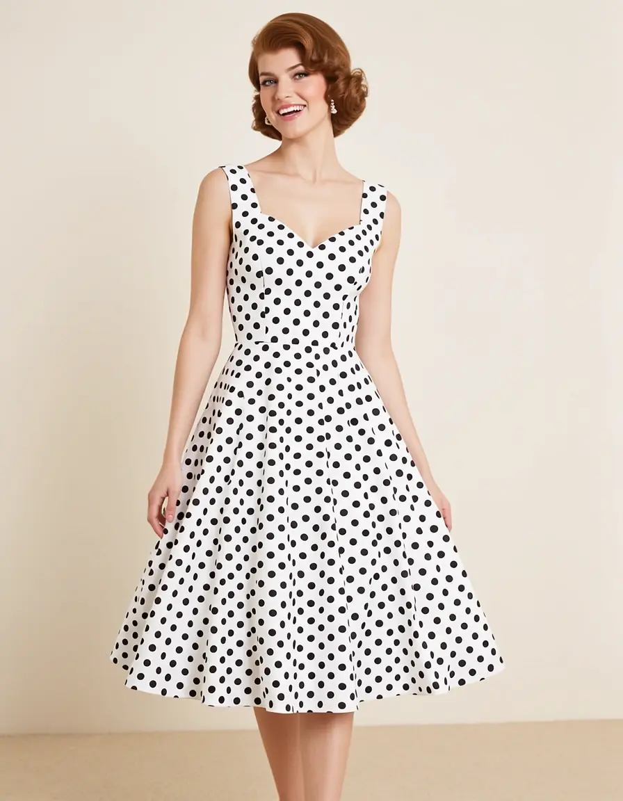 50s Swing Dress Polka Dot