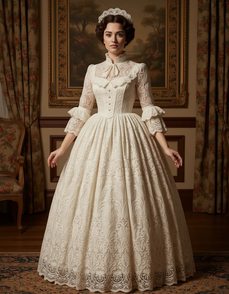 Victorian Style Kleid mit Spitze