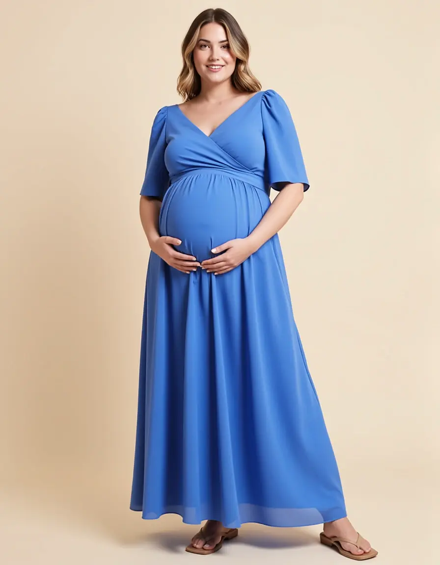 Flowy Empire Dress blau Umstandsmode