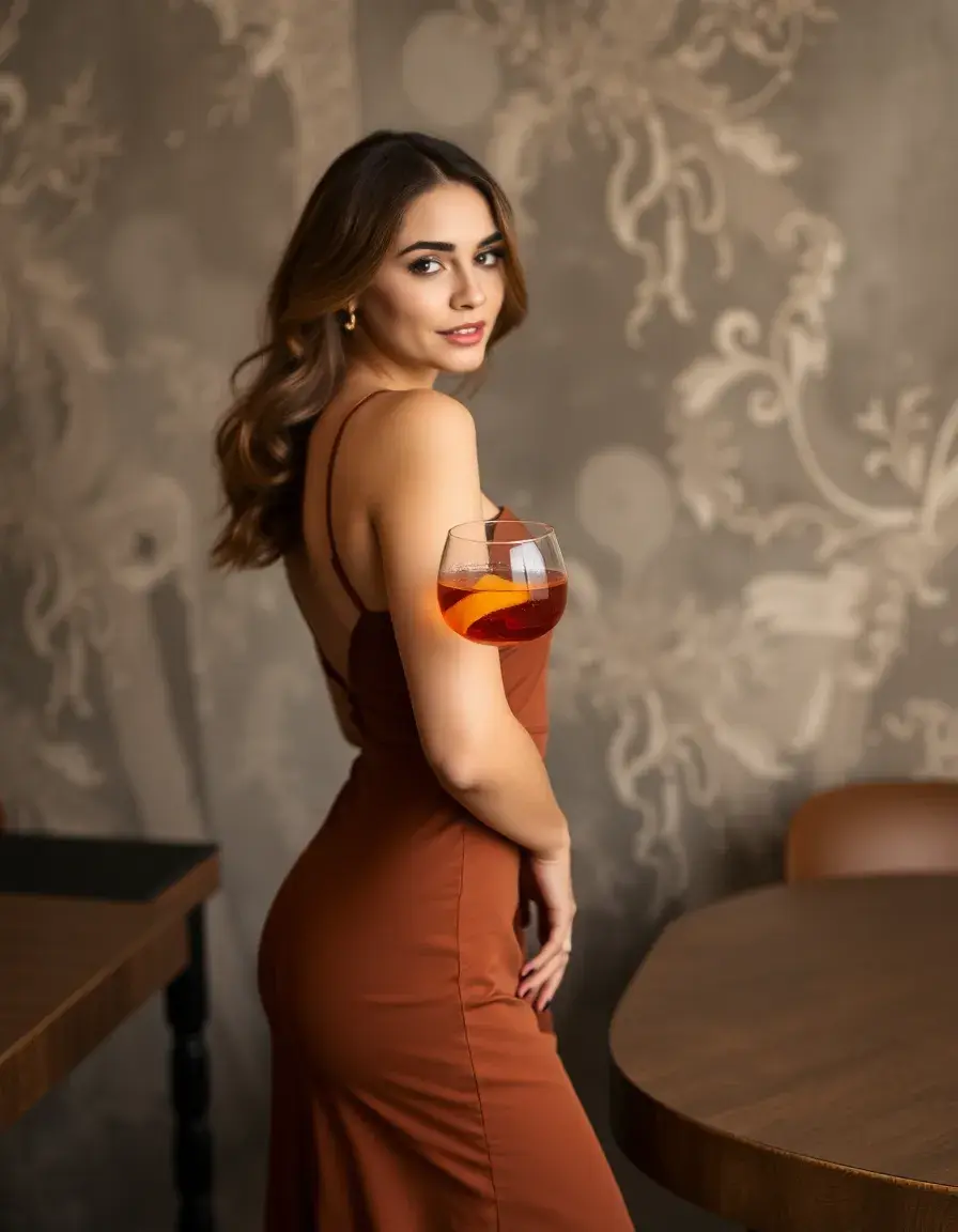 Braunes Kleid Cocktail Kastanie
