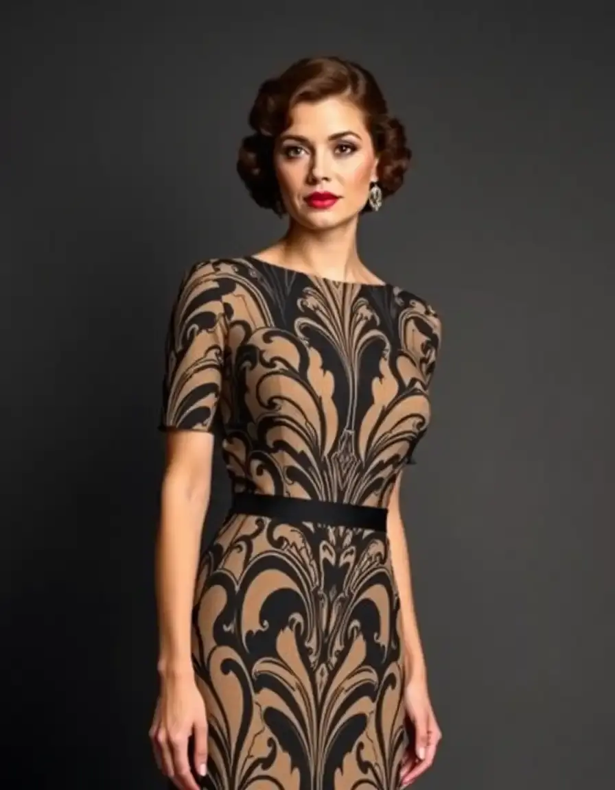 Art Deco Charleston Kleid mit geometrischem Muster