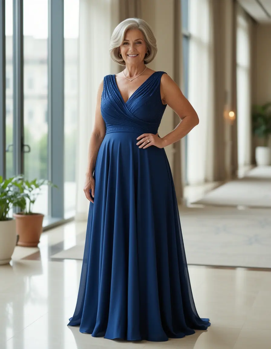 Elegantes Wickelkleid für Damen ab 50