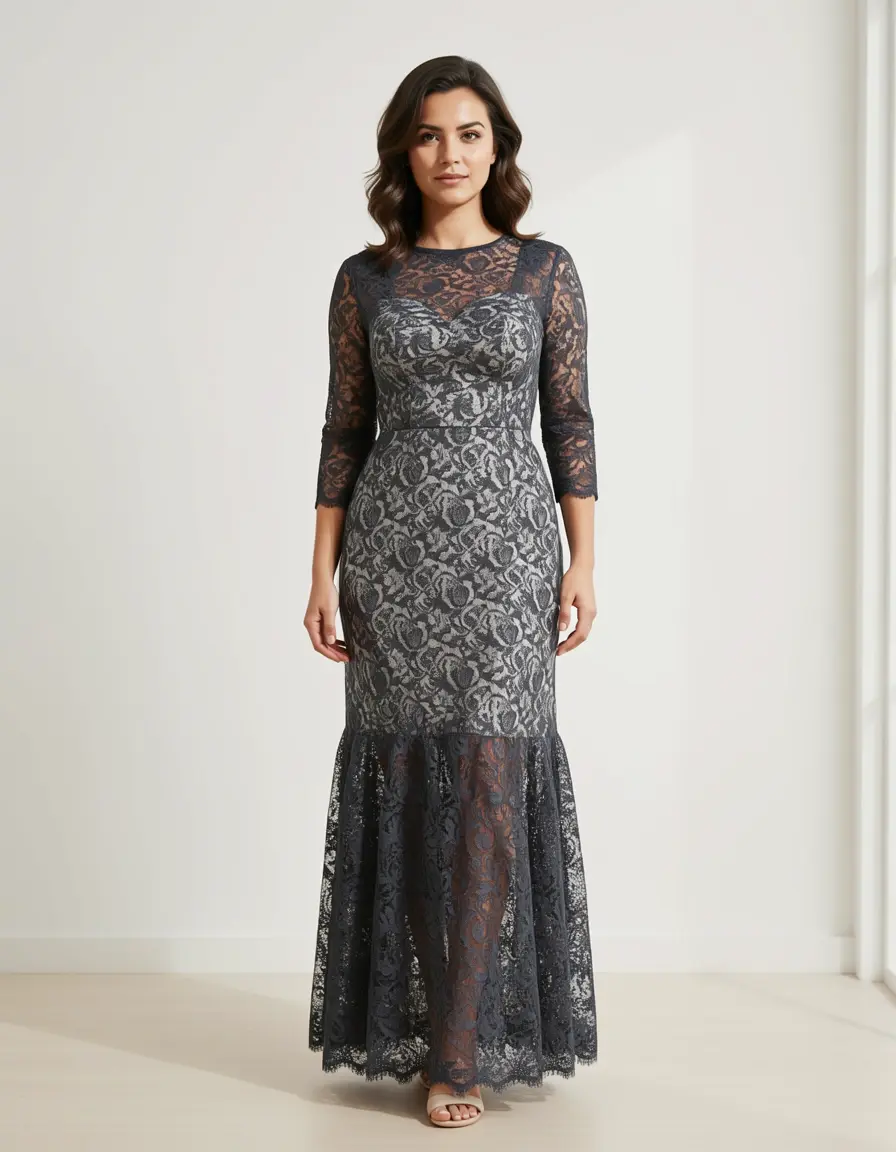 Spitzenkleid Etuiform für Frauen ab 50