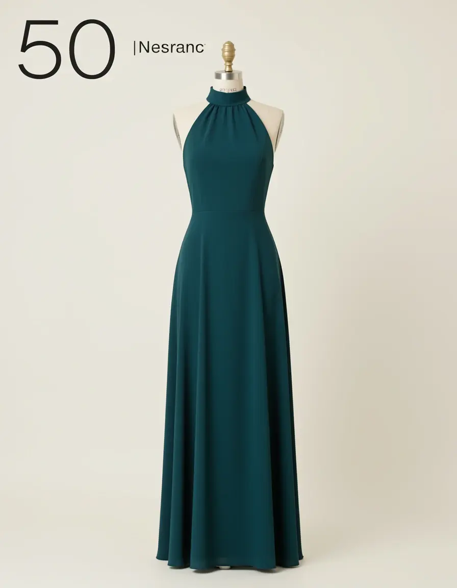 Hochgeschlossenes elegantes Kleid