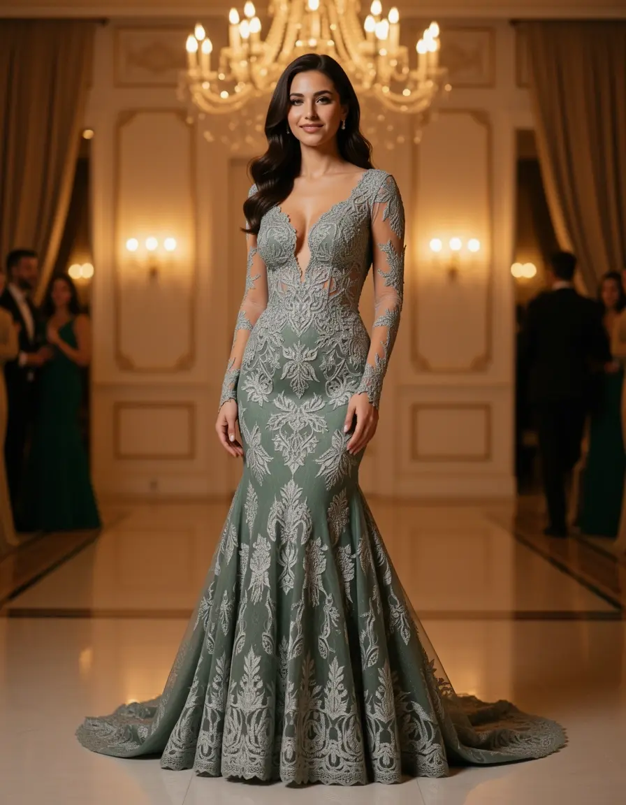 Elegantes Spitzenabendkleid für Damen 50 plus