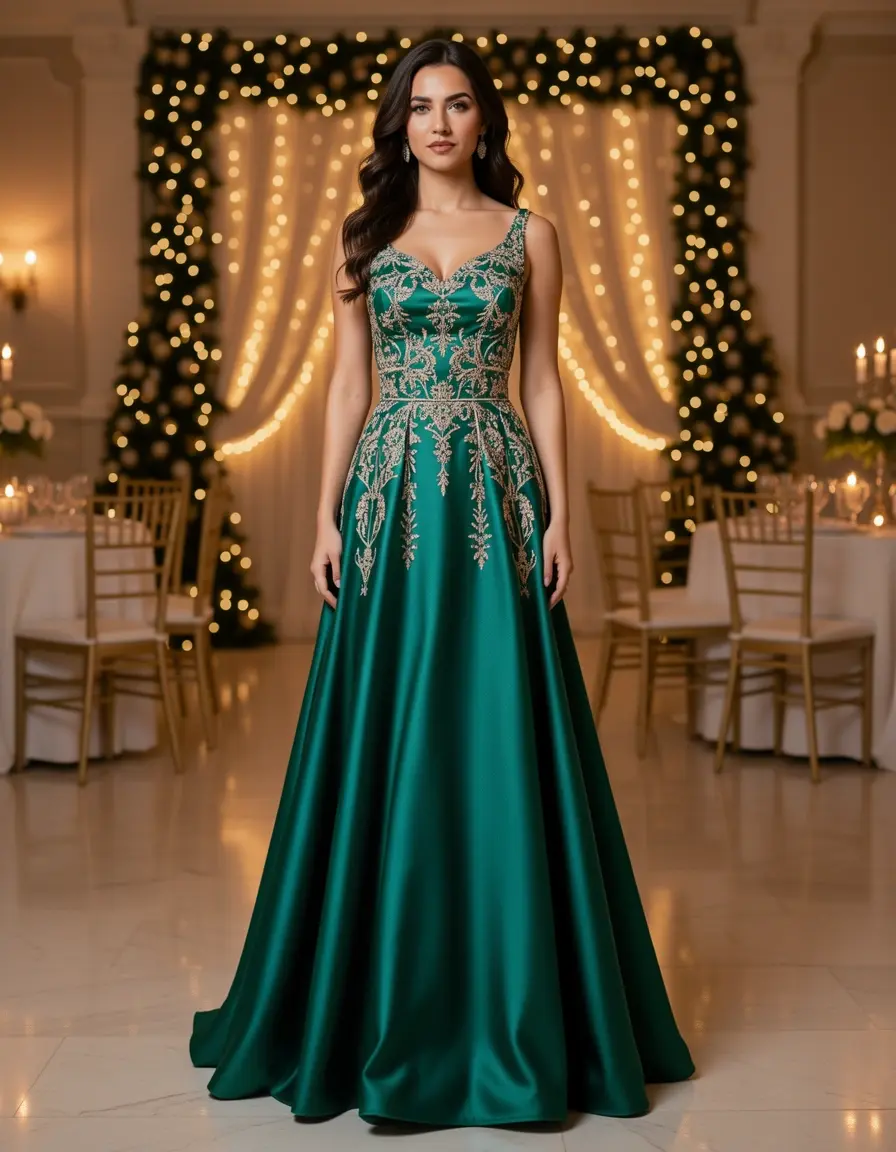 Satin Abendkleid für Frauen ab 50