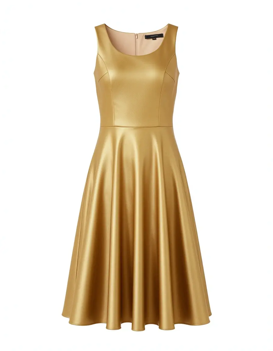 Goldenes A-Linien Kleid klassisch