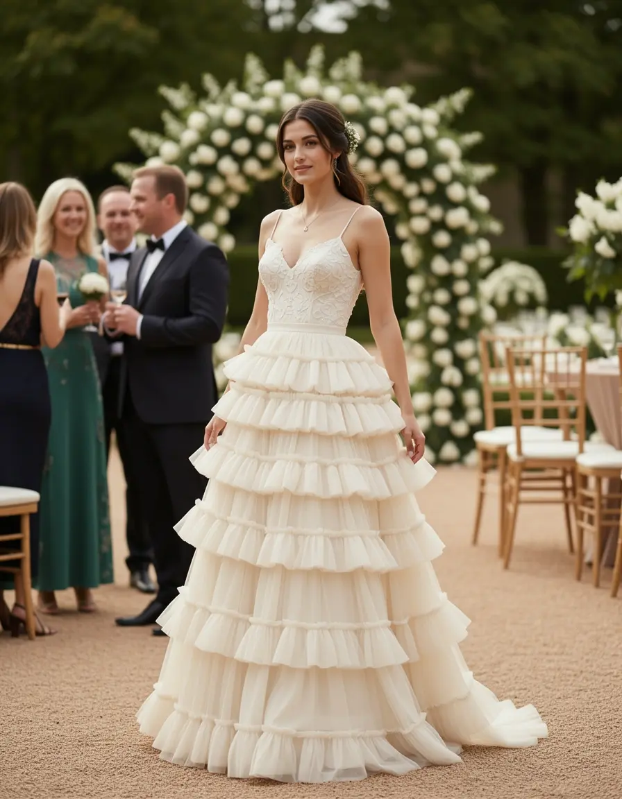 Gestuftes Rüschenkleid Sommer