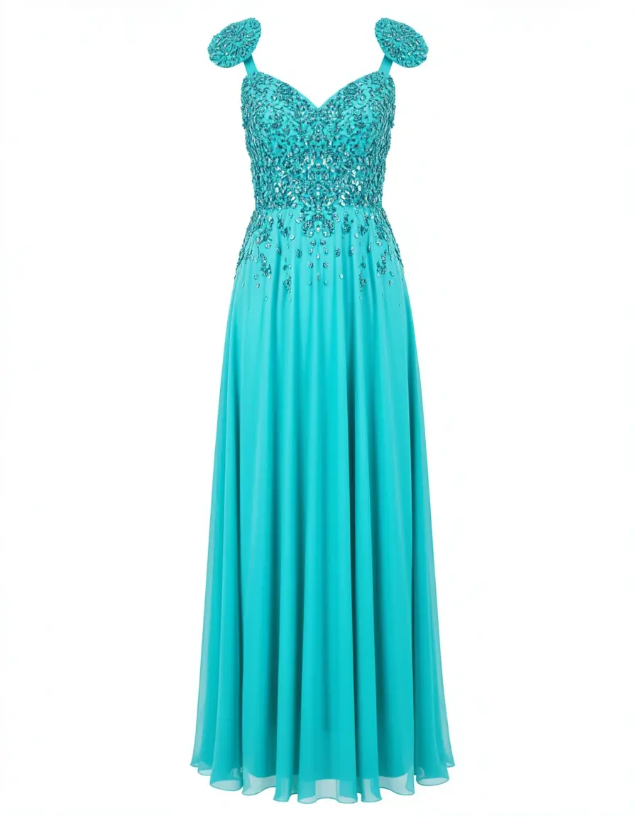 Türkisfarbenes Cocktailkleid für Partys