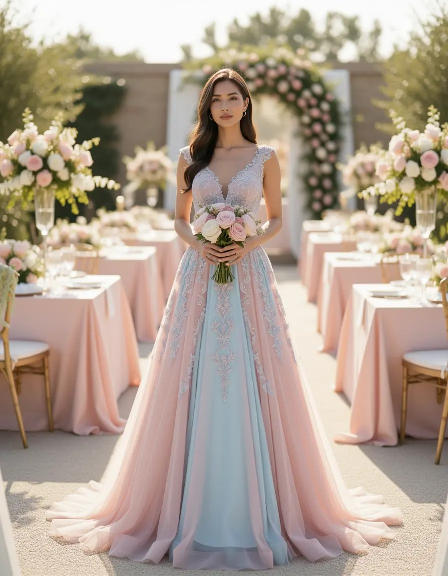 Elegant Guest Dress für Hochzeitsgast in Pastell