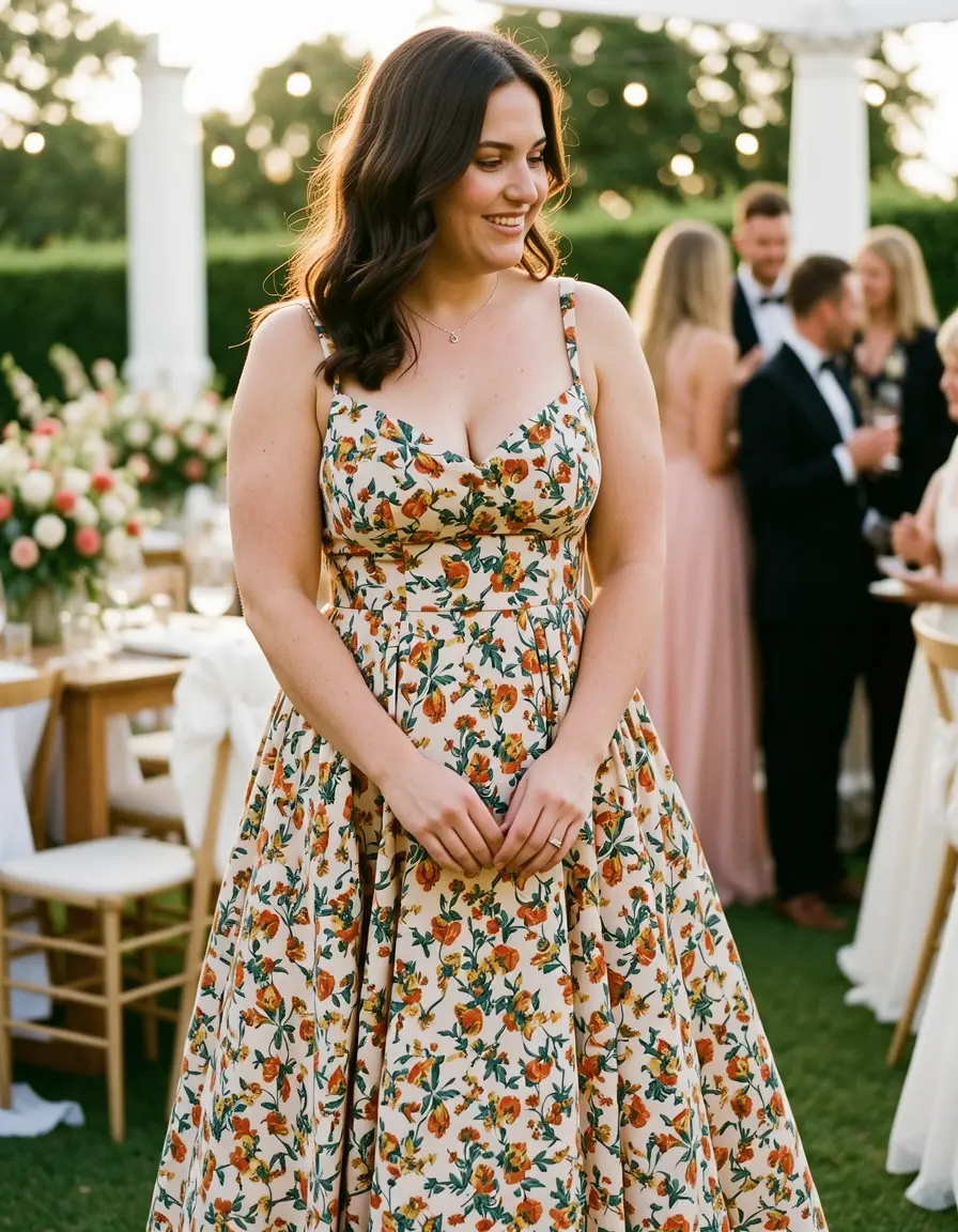 Midi Guest Floral Kleid für Hochzeitsgast