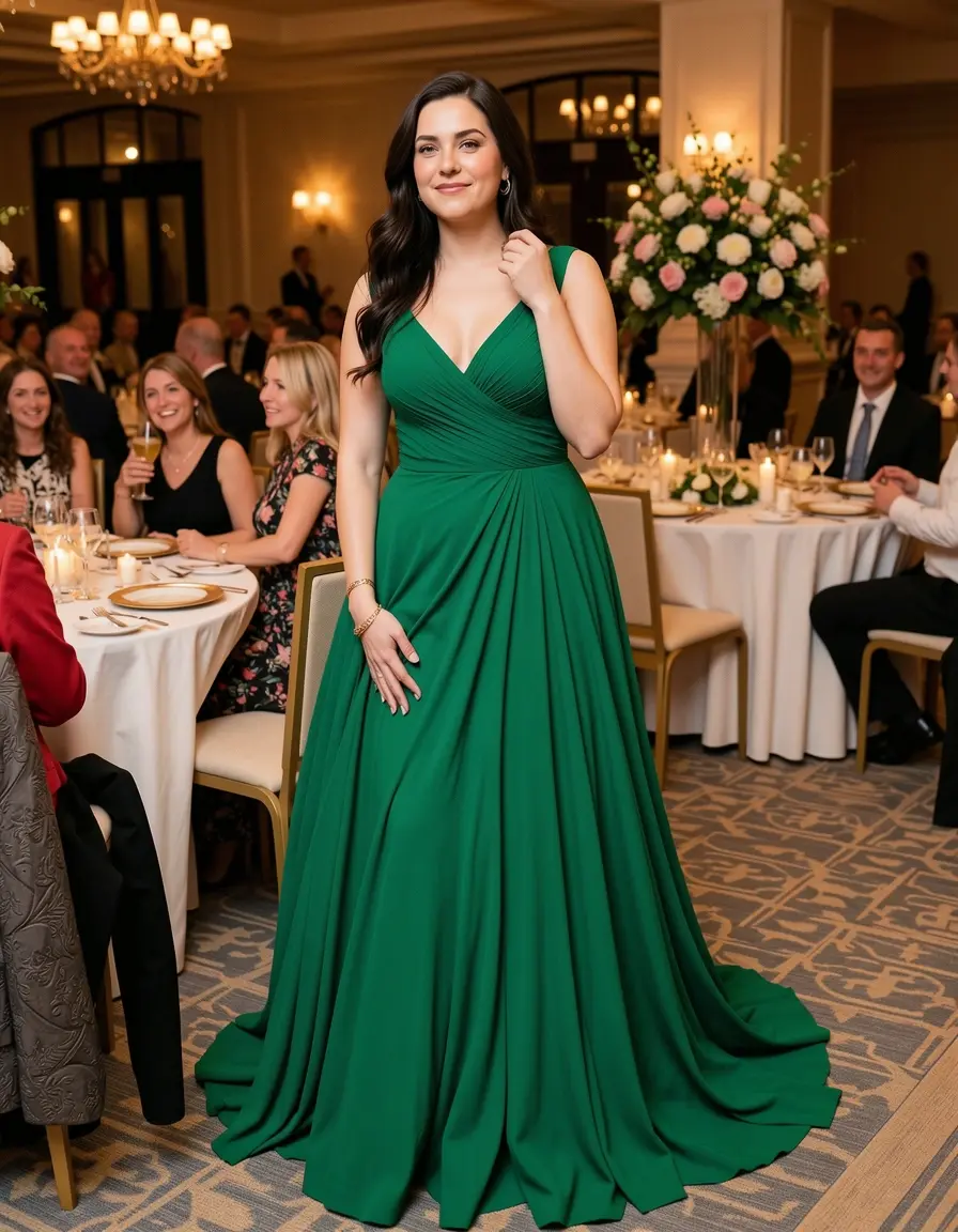 Empire Guest Green Kleid für Hochzeitsgast