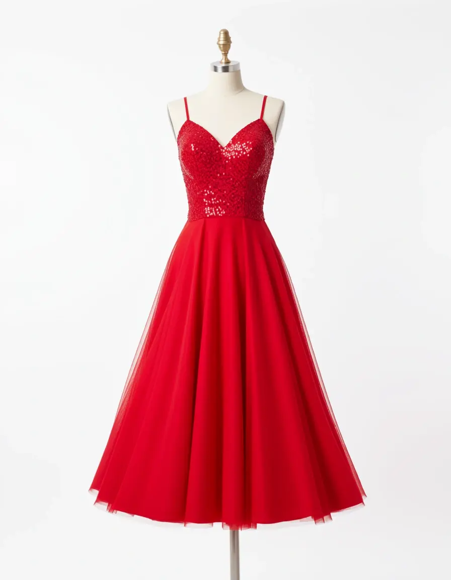 Cherry Red Cocktail Kleid rot
