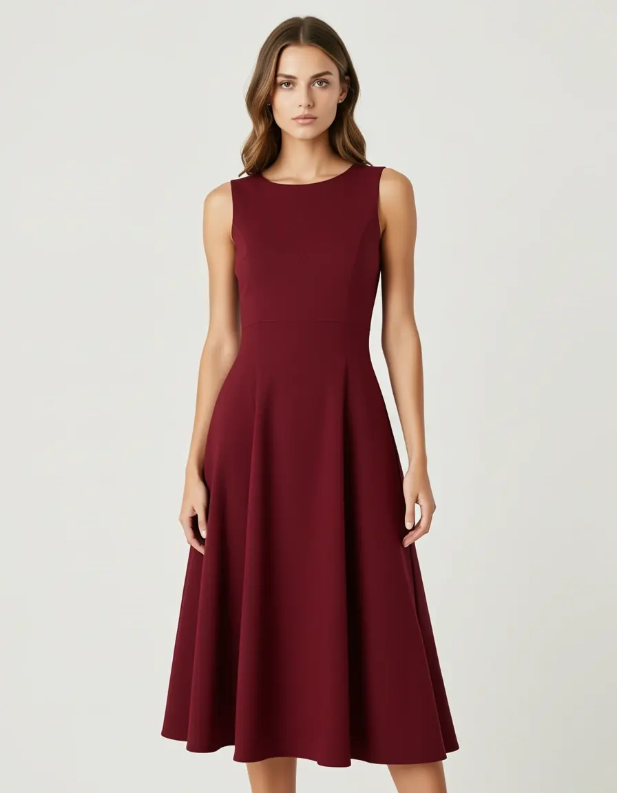 Dark Red A-Line Kleid rot