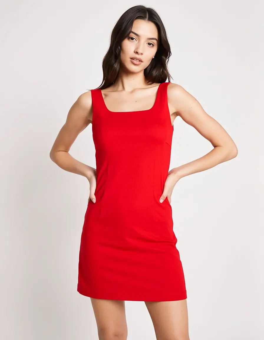 Fire Red Mini Kleid rot