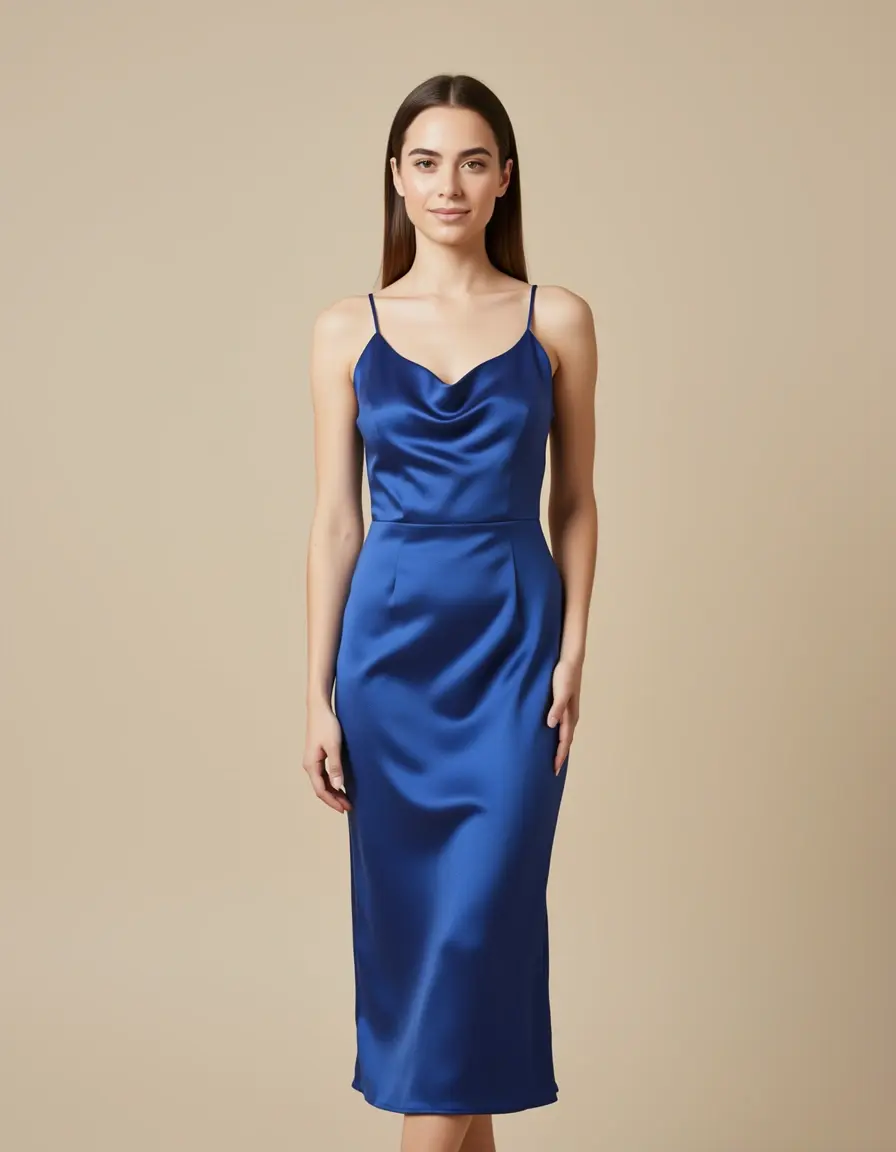 Satin Standesamt Slip Kleid