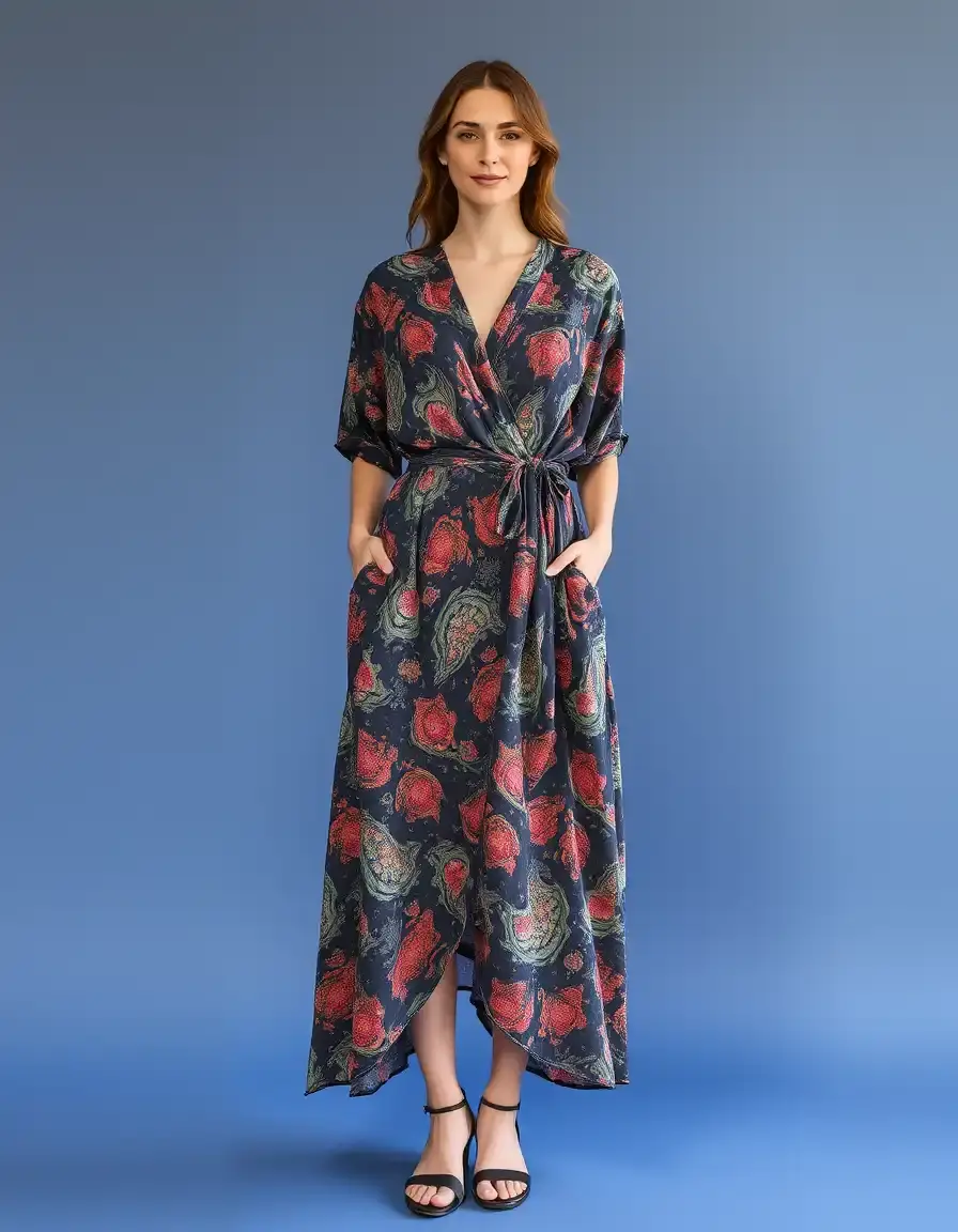 Wrap Standesamt Midi Kleid