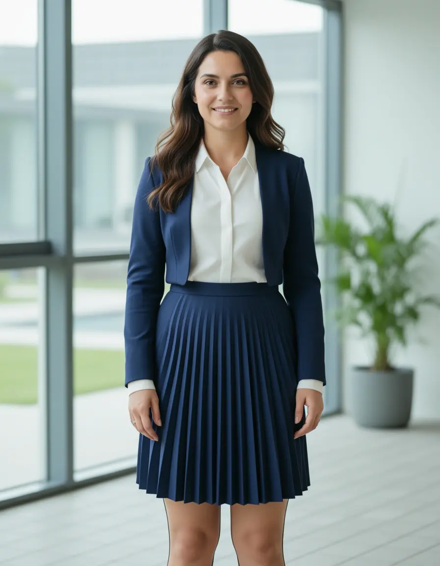 Pleated Standesamt Knee Kleid