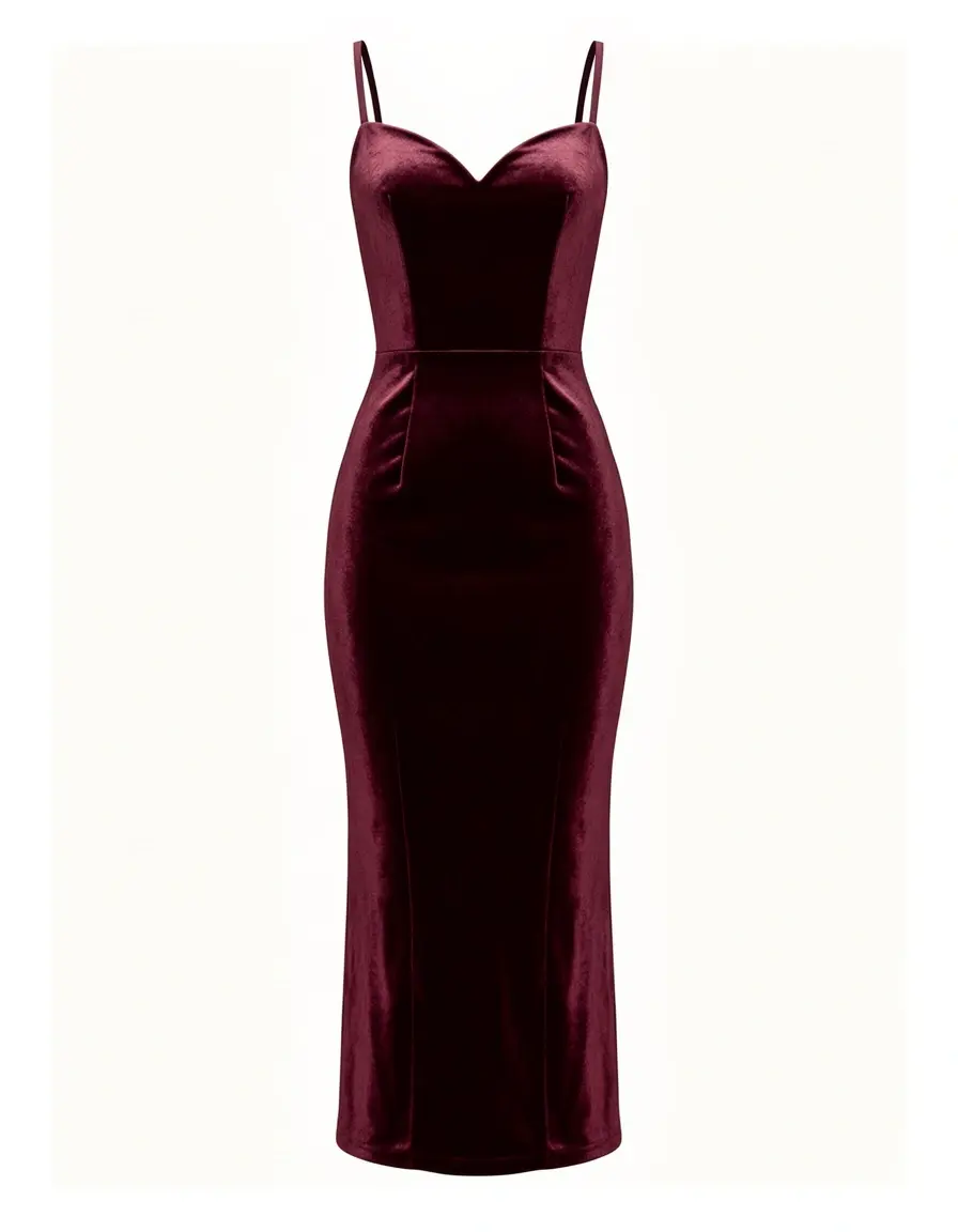 Burgunderrotes Samtkleid für festliche Anlässe