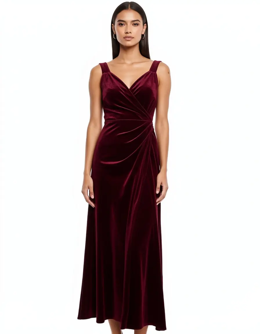 Burgunderrotes Samtkleid elegant