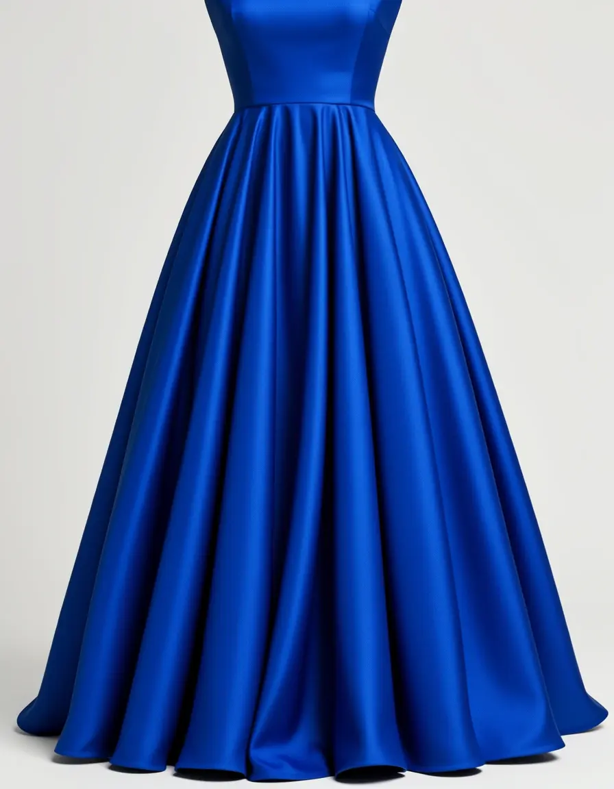 Royalblaues Taftkleid A-Linie