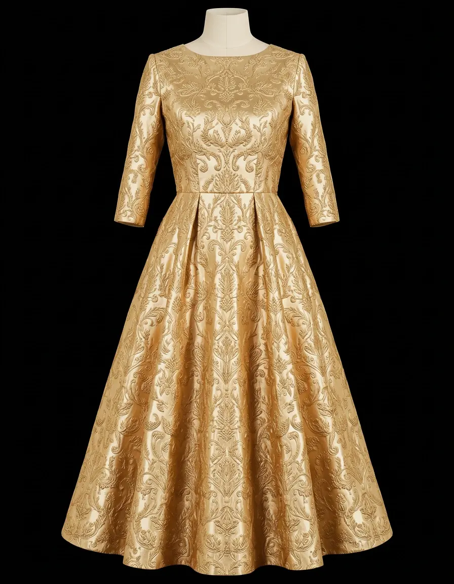 Goldenes Brokatkleid Cocktail