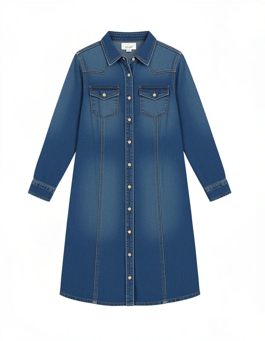 Hemdblusenkleid Schnittmuster aus Denim