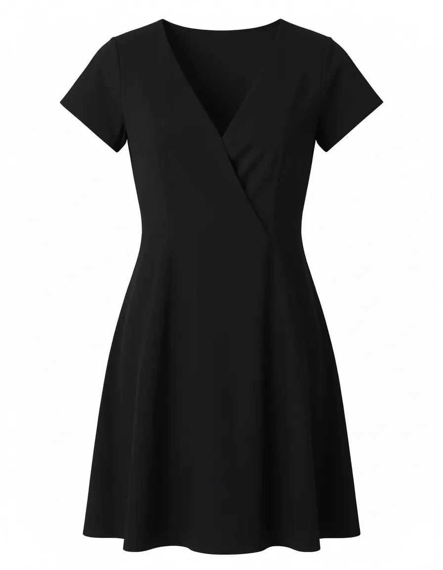 Kleines schwarzes Kleid mit V-Ausschnitt