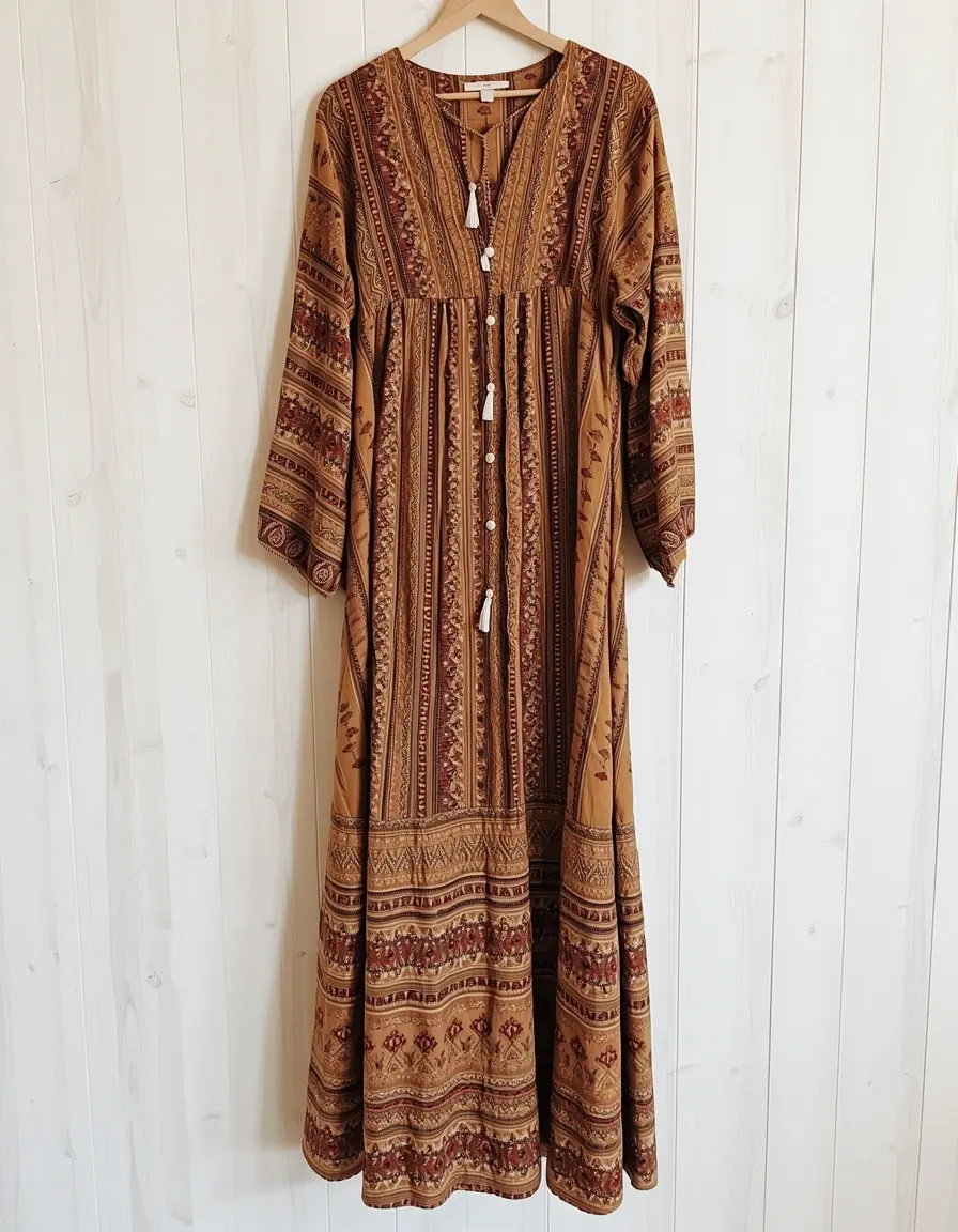 Boho Maxikleid in Erdtönen