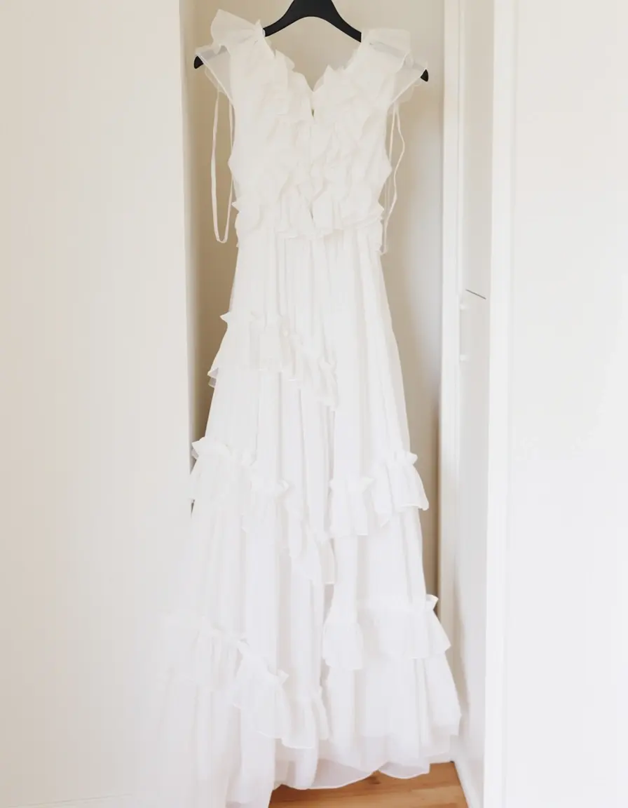 Weißes Chiffonkleid