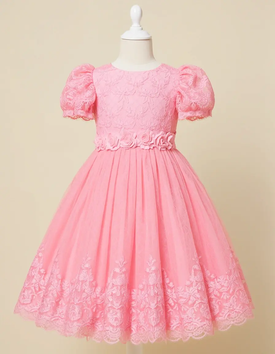 Pink Lace Flower Girl Dress