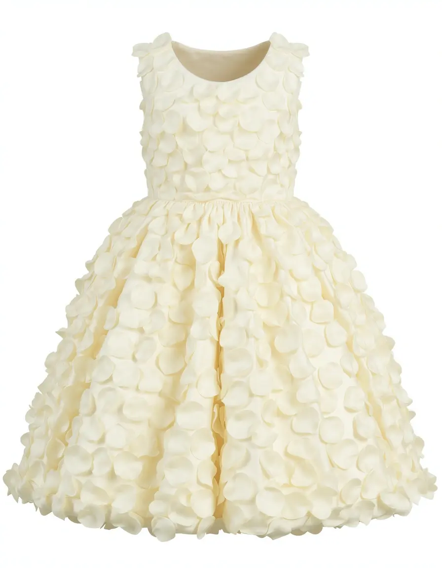 Ivory Satin Flower Girl Dress