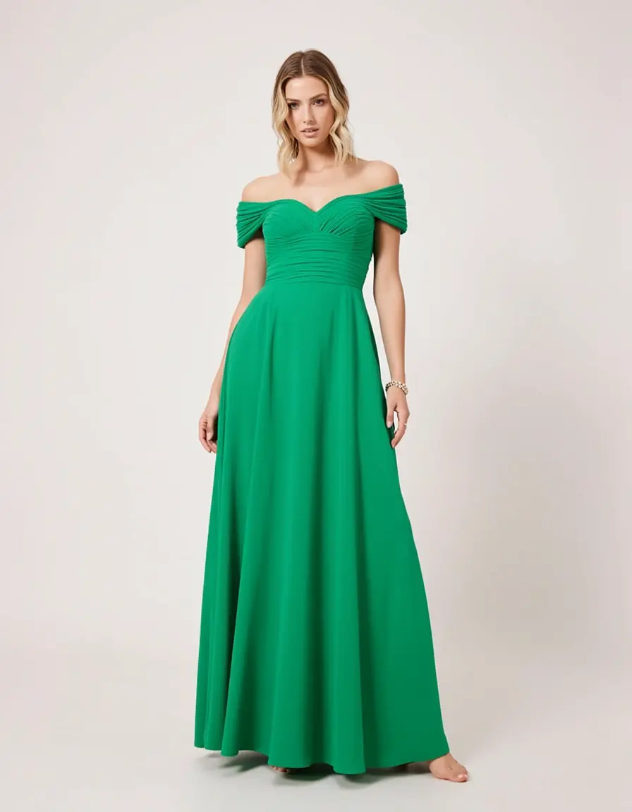Empire-Maxikleid in Grün