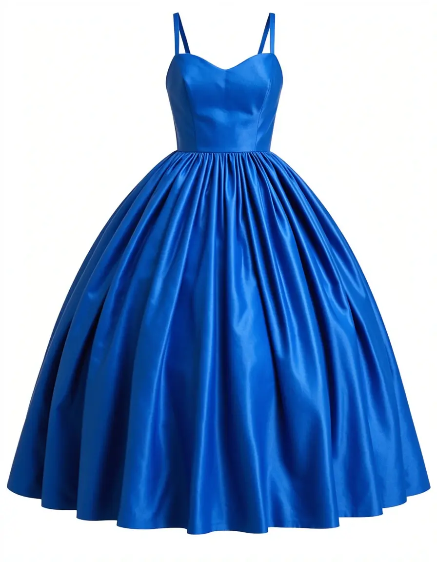 Taffeta Ball Dress - Blaues Taft-Kleid für festliche Anlässe