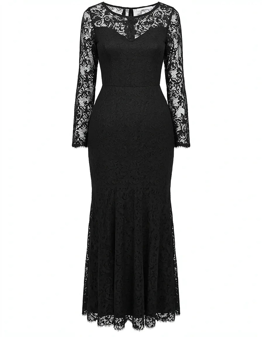 Schwarzes Spitzenkleid für elegante Anlässe