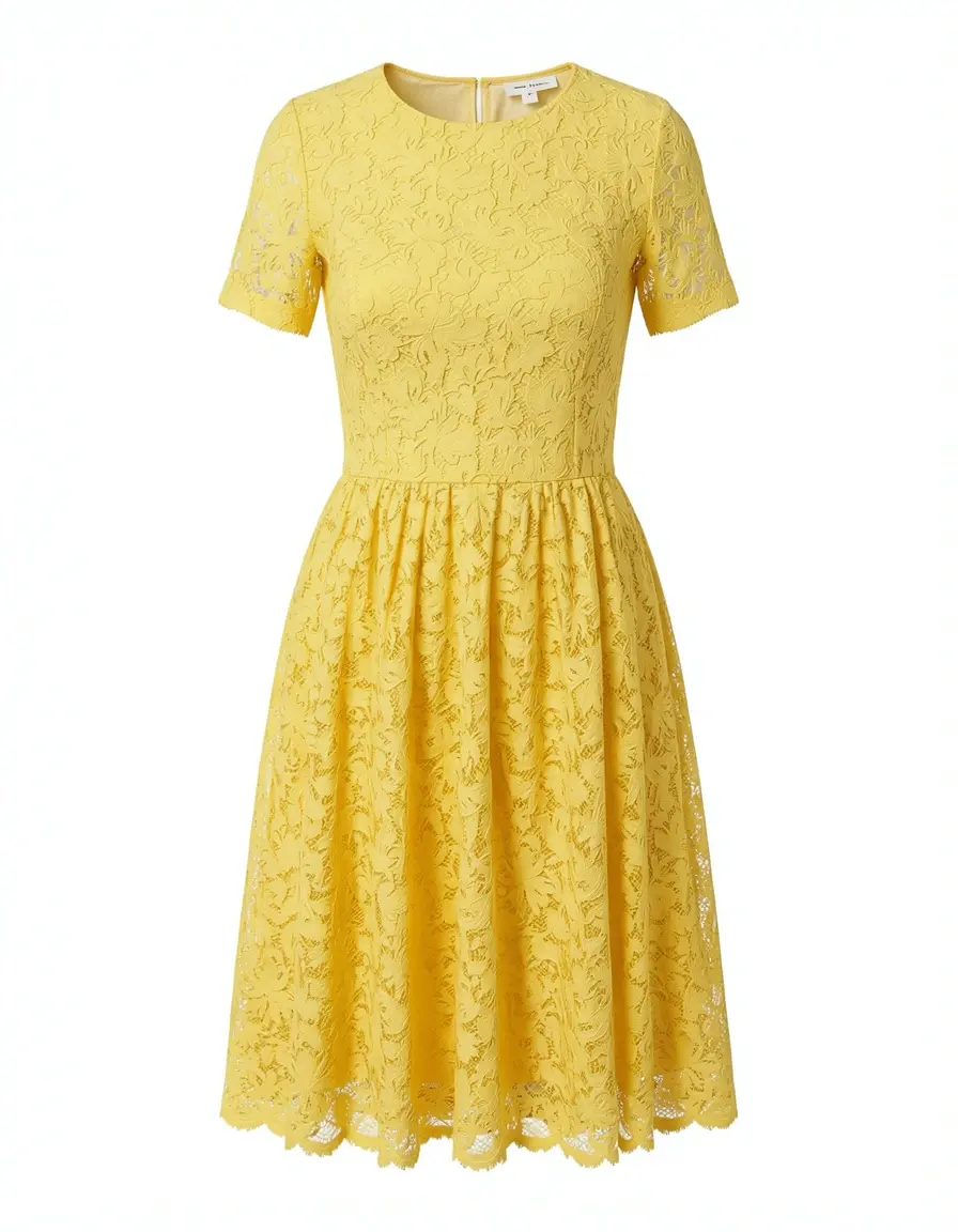 Gelbes Spitzenkleid