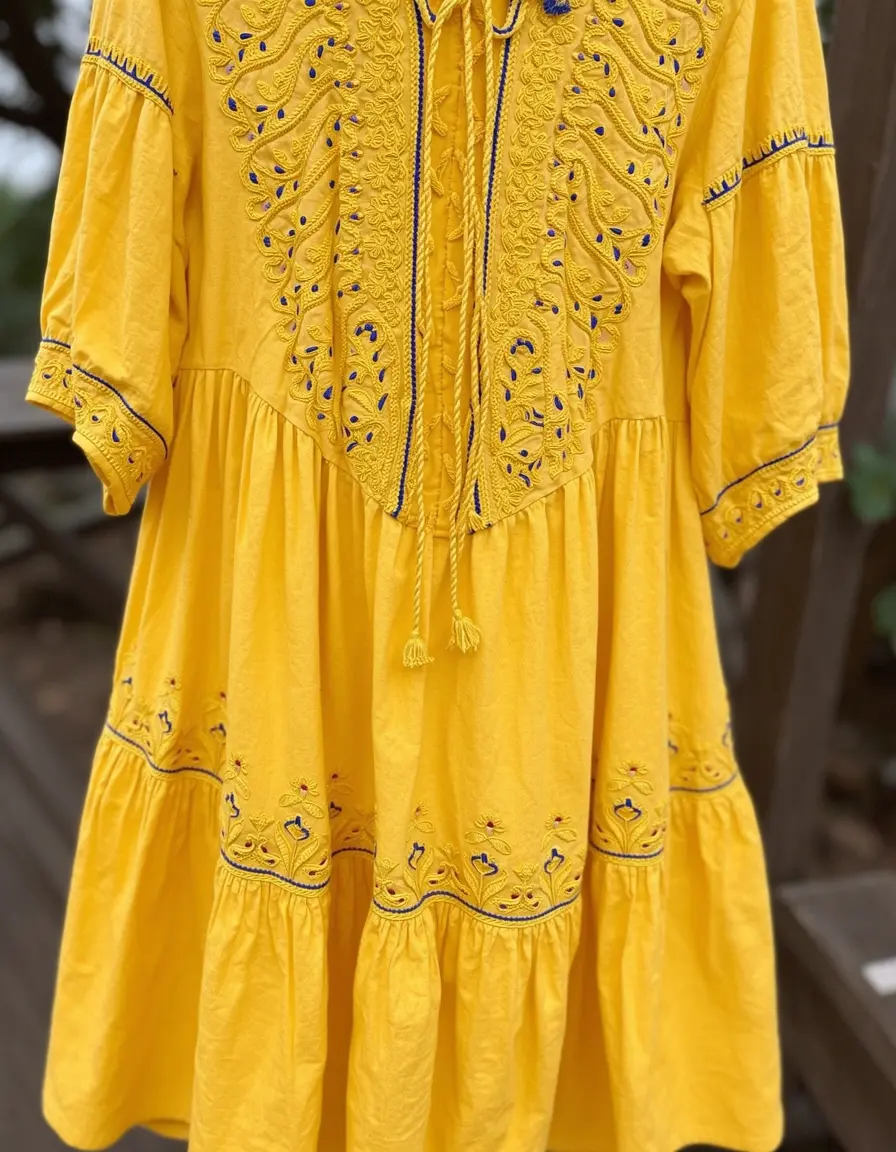 Gelbes Boho Kleid