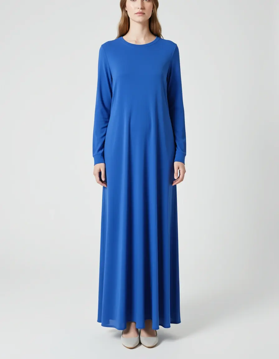 Modest Maxi Hijab Dress in Blau