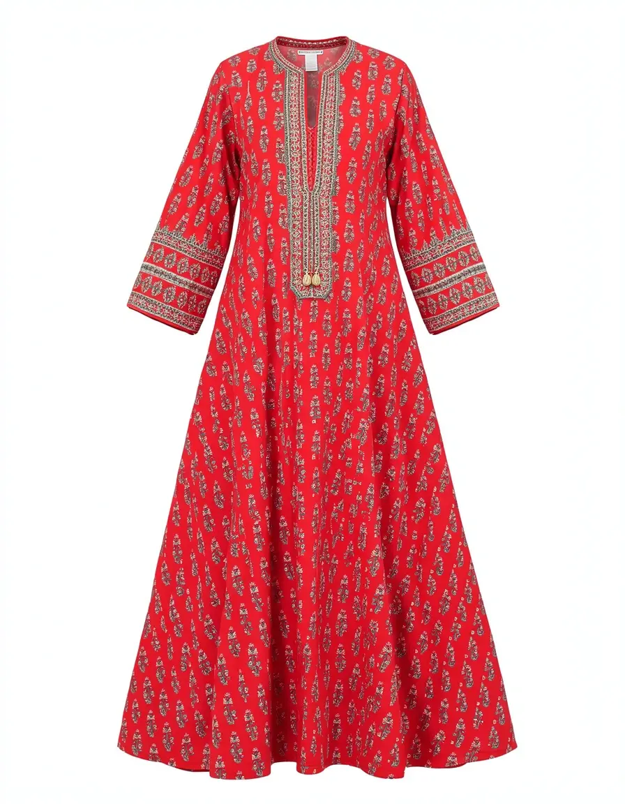 Roter Kaftan mit Mustern