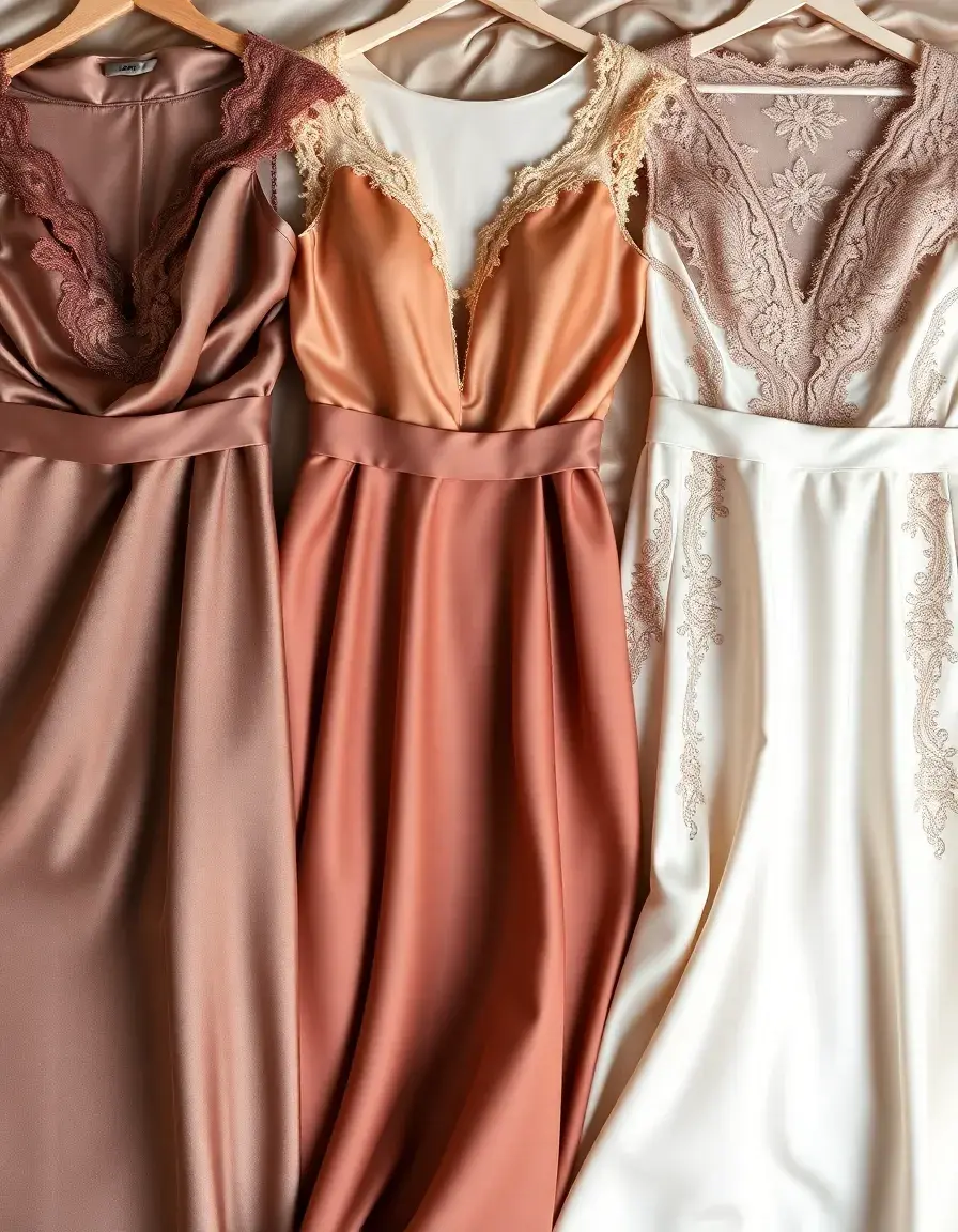 Elegante Kleidung Damen Kollektion mit verschiedenen festlichen Kleidern