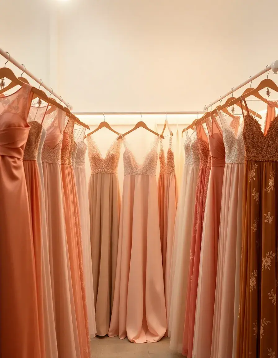 Elegante Kleider zur Hochzeit in einer stilvollen Boutique-Umgebung